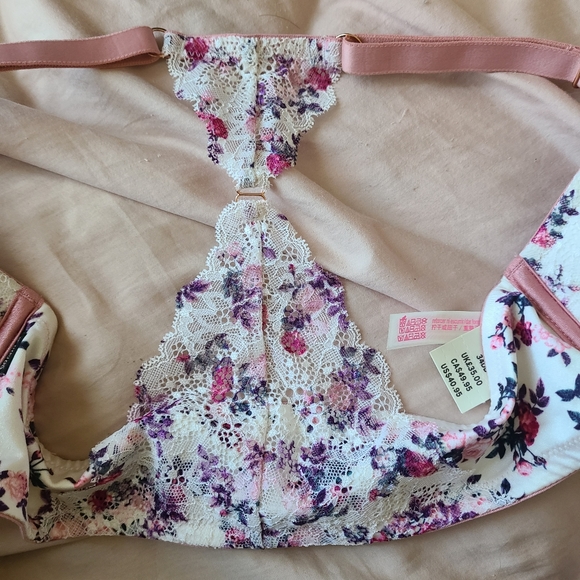 NWT 34DD Pink Date Racerback Push-Up with Rose Gold Hardware - Picture 8 of 12